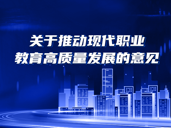 關于推動現(xiàn)代職業(yè)教育高質(zhì)量發(fā)展的意見